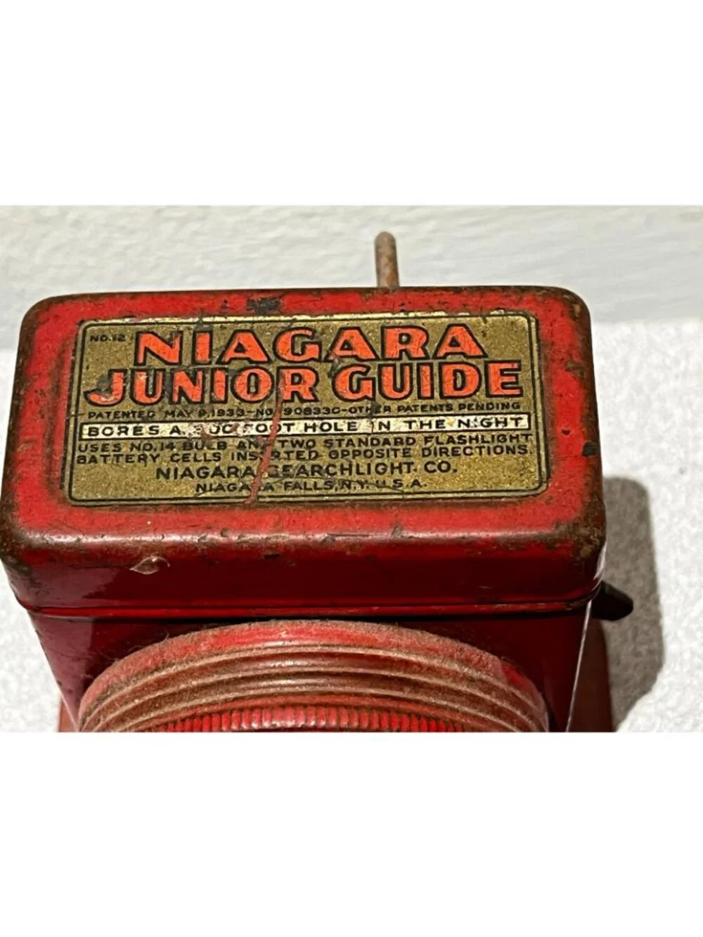 Vintage Flashlight Niagara Junior Guide Niagara Falls NY W Sticker Lamp Lantern